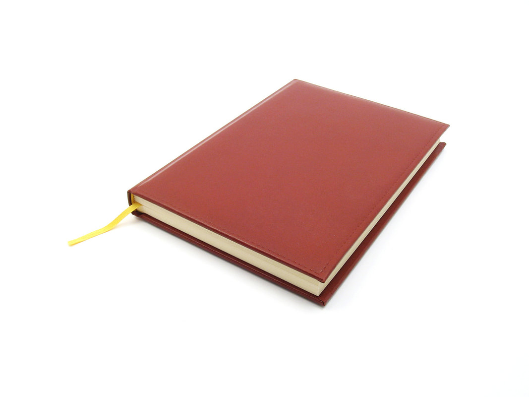 Photo of leatherbound book